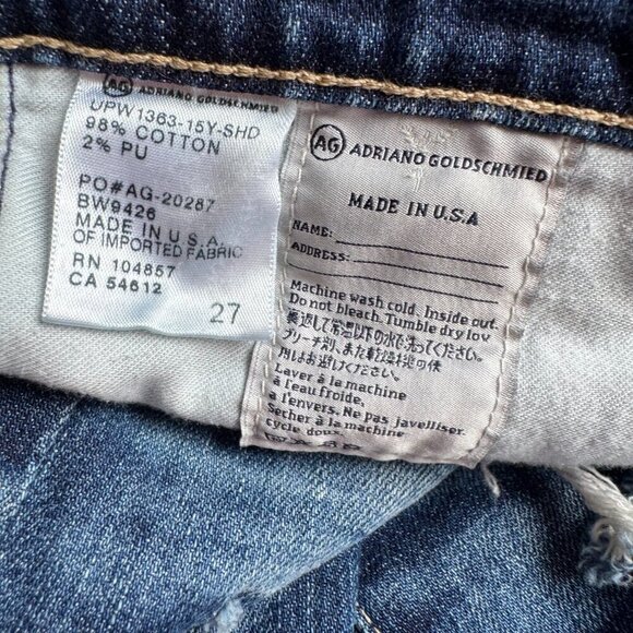 AG Adriano Goldschmied The Stilt Crop Cigarette Distressed Skinny Jeans 27 - Picture 4 of 9